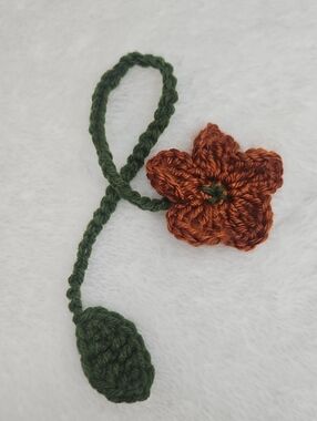 Crochet Copper Flower Bookmark